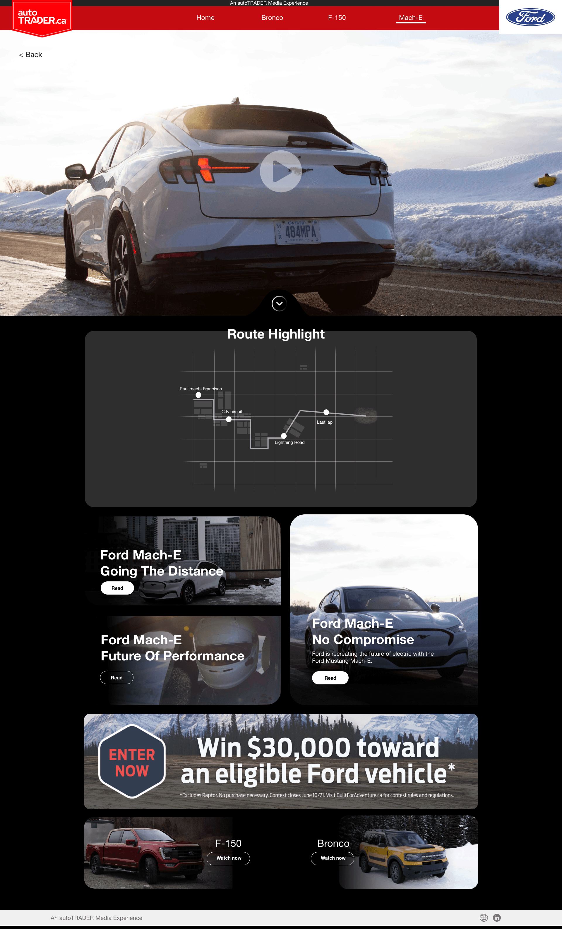 AutoTrader vehicle listing detail page with image and content modules.