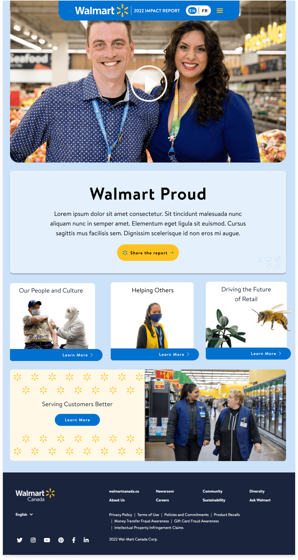 Walmart responsive page variation.