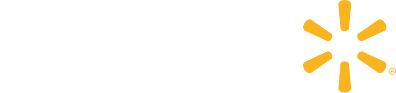 Walmart logo on a branded blue surface.